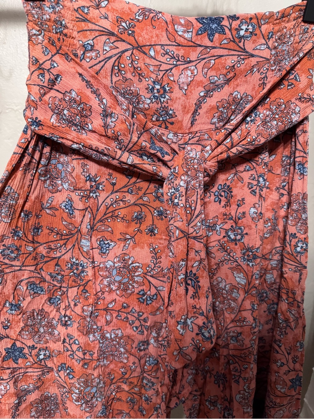 Rewash Coral Floral Wide-Leg Pants with Tie Waist - Picture 3 of 13